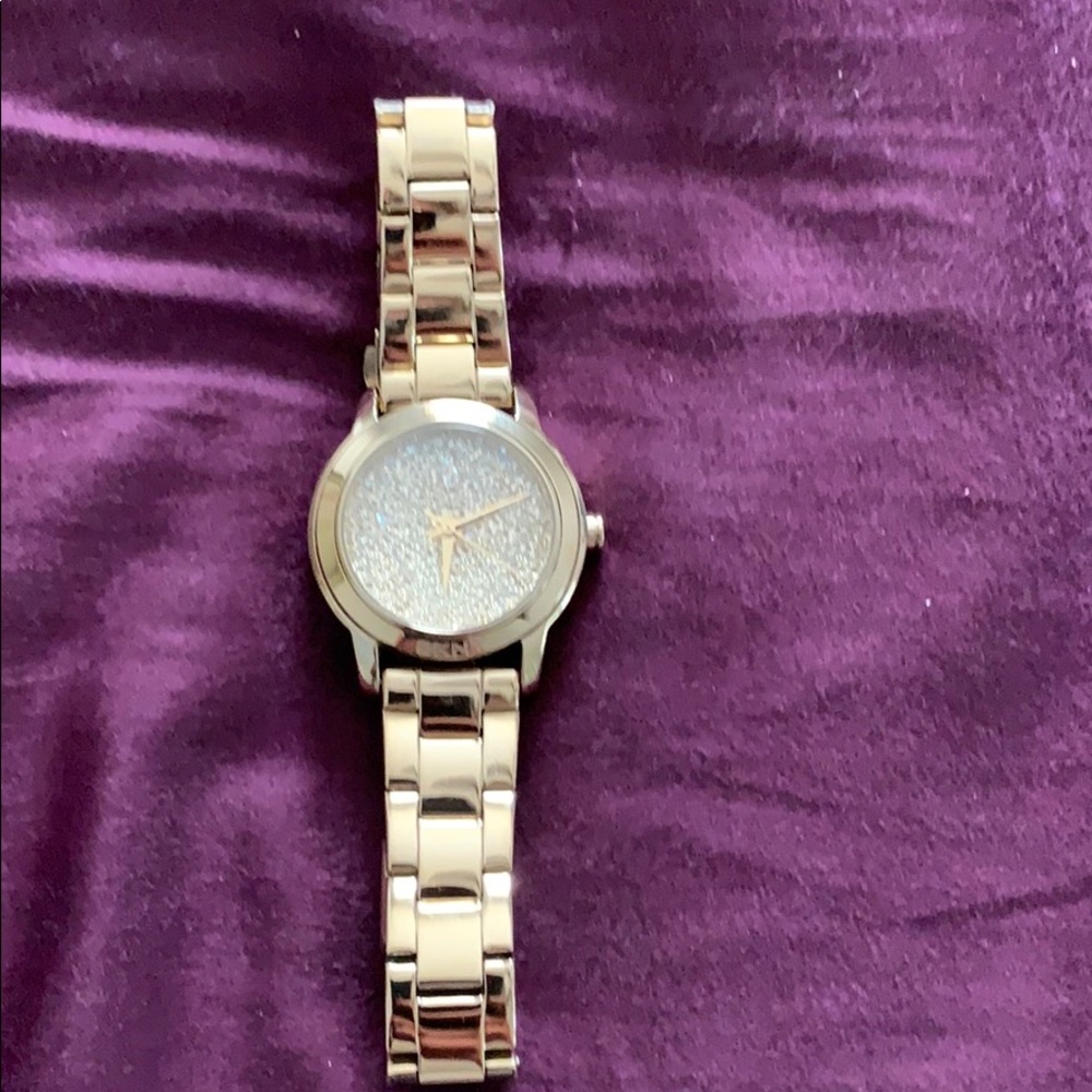 Dkny Gold Crystal Encrusted High Gloss Watch EUC!